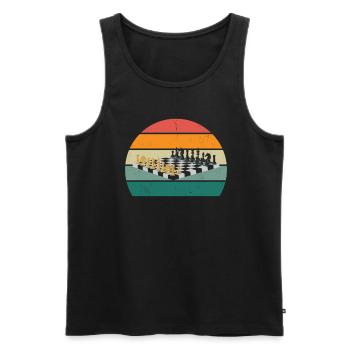 Chess player Chess player King Queen Chess - Men's Premium Organic Tank Top - black - Front - Michal (187cm)