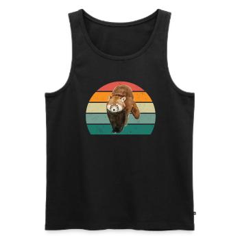 Rote Pandas Rot Panda Bambus Asien Roter Pandabär - Männer Premium Bio Tank Top - Schwarz - Vorne - Michal (187cm)