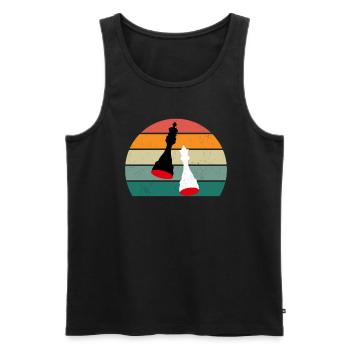 Chess player Chess player King Queen Chess - Men's Premium Organic Tank Top - black - Front - Michal (187cm)