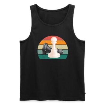 Schachspieler Schachspielerin König Dame Schach - Männer Premium Bio Tank Top - Schwarz - Vorne - AI Model Male 178 light (178cm)