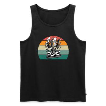 Chess player Chess player King Queen Chess - Men's Premium Organic Tank Top - black - Front - Michal (187cm)