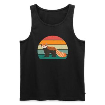 Red Pandas Red Panda Bamboo Asia Red Panda Bear - Men's Premium Organic Tank Top - black - Front - Michal (187cm)