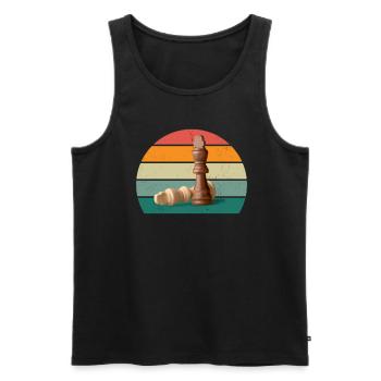 Schachspieler Schachspielerin König Dame Schach - Männer Premium Bio Tank Top - Schwarz - Vorne - AI Model Male 178 light (178cm)