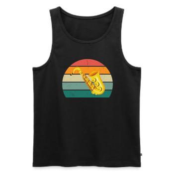 Saxofon Saxofonist Saxophon Musik Saxophonespieler - Männer Premium Bio Tank Top - Schwarz - Vorne - AI Model Male 178 light (178cm)