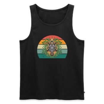 devil devilish satan evil hell fear horror - Men's Premium Organic Tank Top - black - Front - AI Model Male 178 light (178cm)