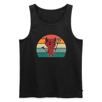 diable satan diabolique enfer peur horreur - Débardeur bio Premium Homme - noir - Devant - Michal (187cm)