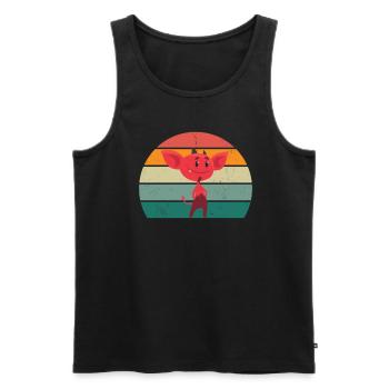 devil devilish satan evil hell fear horror - Men's Premium Organic Tank Top - black - Front - AI Model Male 178 light (178cm)