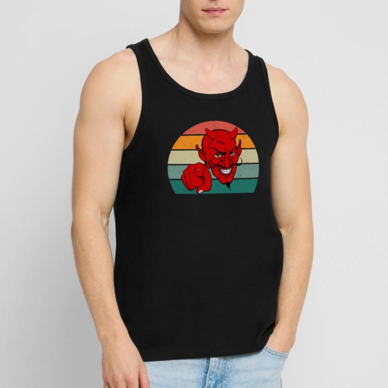 devil devilish satan evil hell fear horror Men's Premium Organic Tank Top
