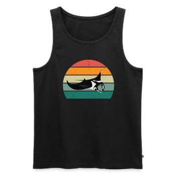Stingrays Devil rays Flies Gliding Rays - Men's Premium Organic Tank Top - black - Front - AI Model Male 178 light (178cm)