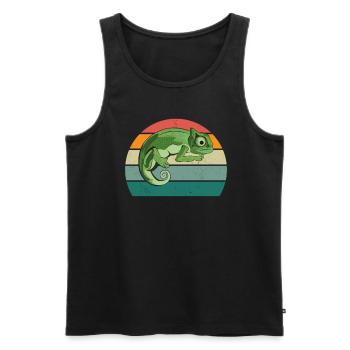 Lizard Lizards Cold-blooded scales Reptiles - Men's Premium Organic Tank Top - black - Front - AI Model Male 178 light (178cm)