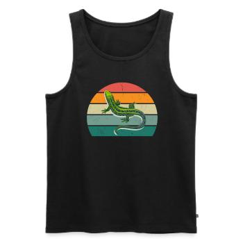 Lizard Lizards Cold-blooded scales Reptiles - Men's Premium Organic Tank Top - black - Front - AI Model Male 178 light (178cm)