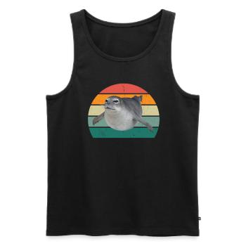 Robben Seehund Seehunde Schwimmen Ohrenrobbe Robbe - Männer Premium Bio Tank Top - Schwarz - Vorne - AI Model Male 178 light (178cm)
