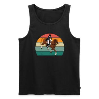 Rider Rider Horse Riding Pony Stable - Men's Premium Organic Tank Top - black - Front - Michal (187cm)
