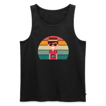 Reisen Reisender Reisender Ferien Urlauber Urlaub - Männer Premium Bio Tank Top - Schwarz - Vorne - AI Model Male 178 light (178cm)