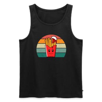pommes Frites Kartoffel Kartoffeln Frittieren - Männer Premium Bio Tank Top - Schwarz - Vorne - AI Model Male 178 light (178cm)