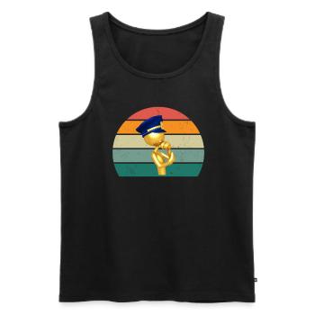 Polizist Polizistin Ordnung Ordnungshüter Polizei - Männer Premium Bio Tank Top - Schwarz - Vorne - AI Model Male 178 light (178cm)