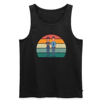 Polizist Polizistin Ordnung Ordnungshüter Polizei - Männer Premium Bio Tank Top - Schwarz - Vorne - AI Model Male 178 light (178cm)