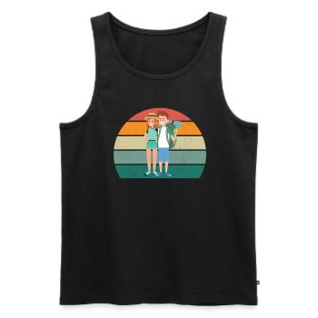 Reisen Reisender Reisender Ferien Urlauber Urlaub - Männer Premium Bio Tank Top - Schwarz - Vorne - AI Model Male 178 light (178cm)