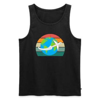 Reisen Reisender Reisender Ferien Urlauber Urlaub - Männer Premium Bio Tank Top - Schwarz - Vorne - AI Model Male 178 light (178cm)