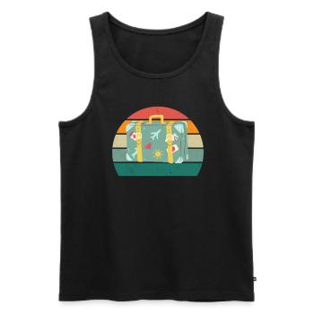 Reisen Reisender Reisender Ferien Urlauber Urlaub - Männer Premium Bio Tank Top - Schwarz - Vorne - AI Model Male 178 light (178cm)