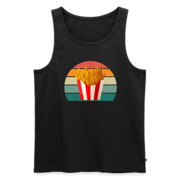 pommes Frites Kartoffel Kartoffeln Frittieren - Männer Premium Bio Tank Top - Schwarz - Vorne - AI Model Male 178 light (178cm)