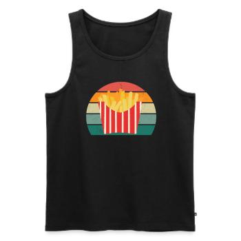 pommes Frites Kartoffel Kartoffeln Frittieren - Männer Premium Bio Tank Top - Schwarz - Vorne - AI Model Male 178 light (178cm)