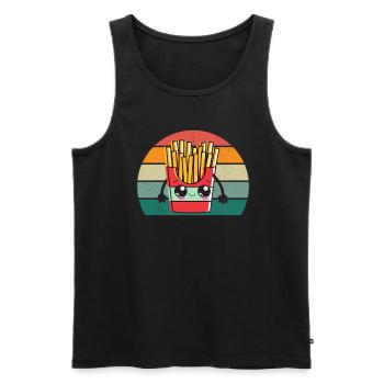 pommes Frites Kartoffel Kartoffeln Frittieren - Männer Premium Bio Tank Top - Schwarz - Vorne - AI Model Male 178 light (178cm)