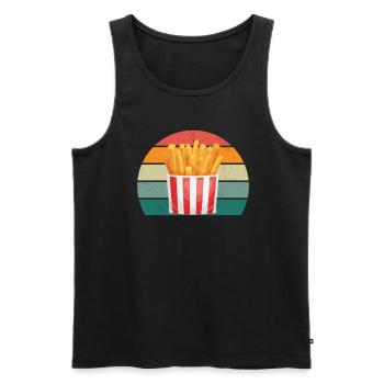 pommes Frites Kartoffel Kartoffeln Frittieren - Männer Premium Bio Tank Top - Schwarz - Vorne - AI Model Male 178 light (178cm)