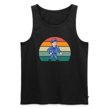 Polizist Polizistin Ordnung Ordnungshüter Polizei - Männer Premium Bio Tank Top - Schwarz - Vorne - AI Model Male 178 light (178cm)
