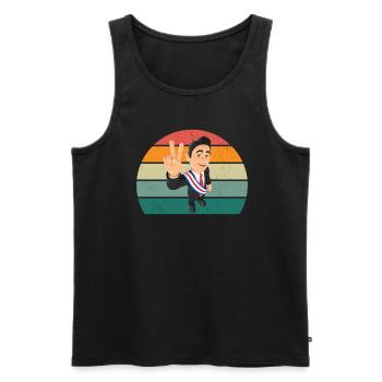 Politicians Politician Society Makes Politics - Men's Premium Organic Tank Top - black - Front - AI Model Male 178 light (178cm)