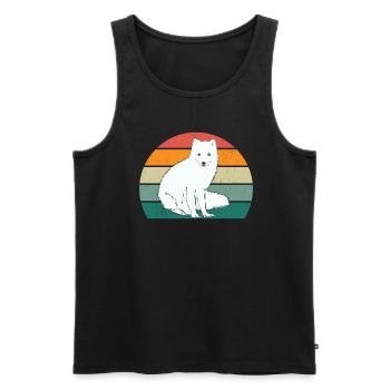 Polarfuchs weißer Fuchs weiße Füchse Polar Kalt - Männer Premium Bio Tank Top - Schwarz - Vorne - AI Model Male 178 light (178cm)