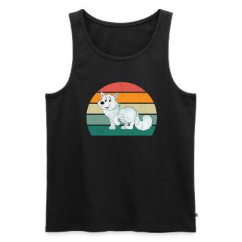 Polarfuchs weißer Fuchs weiße Füchse Polar Kalt - Männer Premium Bio Tank Top - Schwarz - Vorne - AI Model Male 178 light (178cm)
