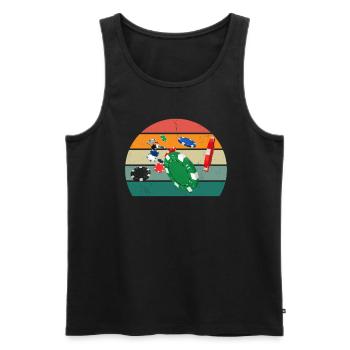 Pokerspieler Glück Strategie Texas Hold'em Poker - Männer Premium Bio Tank Top - Schwarz - Vorne - AI Model Male 178 light (178cm)