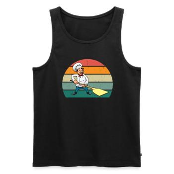 Pizzas Pizzen Salami Schinken Italien Tomate Pizza - Männer Premium Bio Tank Top - Schwarz - Vorne - AI Model Male 178 light (178cm)