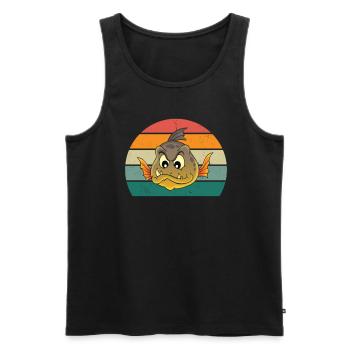 Piranha dangerous fish fish predatory fish river - Men's Premium Organic Tank Top - black - Front - AI Model Male 178 light (178cm)