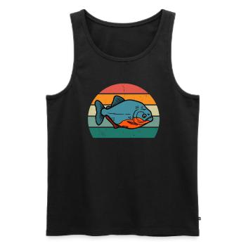 Piranha dangerous fish fish predatory fish river - Men's Premium Organic Tank Top - black - Front - Michal (187cm)