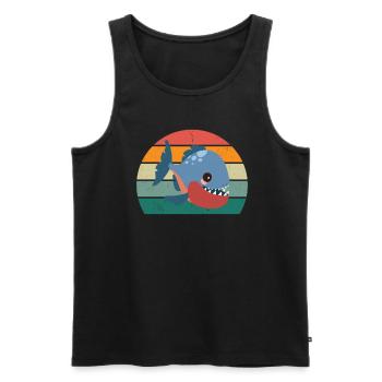 Piranha dangerous fish fish predatory fish river - Men's Premium Organic Tank Top - black - Front - AI Model Male 178 light (178cm)