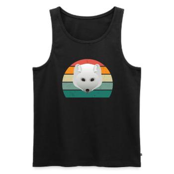 Polarfuchs weißer Fuchs weiße Füchse Polar Kalt - Männer Premium Bio Tank Top - Schwarz - Vorne - AI Model Male 178 light (178cm)