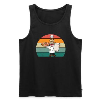 Pizzas Pizzen Salami Schinken Italien Tomate Pizza - Männer Premium Bio Tank Top - Schwarz - Vorne - AI Model Male 178 light (178cm)