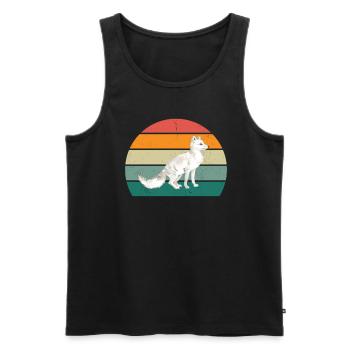 Polarfuchs weißer Fuchs weiße Füchse Polar Kalt - Männer Premium Bio Tank Top - Schwarz - Vorne - AI Model Male 178 light (178cm)