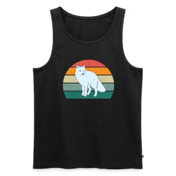 Polarfuchs weißer Fuchs weiße Füchse Polar Kalt - Männer Premium Bio Tank Top - Schwarz - Vorne - AI Model Male 178 light (178cm)