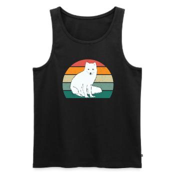 Polarfuchs weißer Fuchs weiße Füchse Polar Kalt - Männer Premium Bio Tank Top - Schwarz - Vorne - AI Model Male 178 light (178cm)