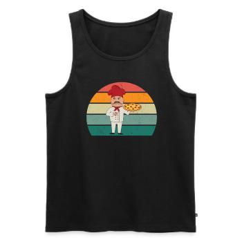 Pizzas Pizzen Salami Schinken Italien Tomate Pizza - Männer Premium Bio Tank Top - Schwarz - Vorne - AI Model Male 178 light (178cm)
