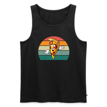 Pizzas Pizzen Salami Schinken Italien Tomate Pizza - Männer Premium Bio Tank Top - Schwarz - Vorne - AI Model Male 178 light (178cm)