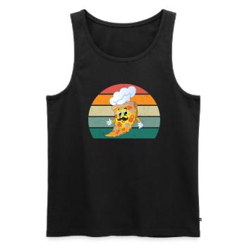 Pizzas Pizzen Salami Schinken Italien Tomate Pizza - Männer Premium Bio Tank Top - Schwarz - Vorne - AI Model Male 178 light (178cm)
