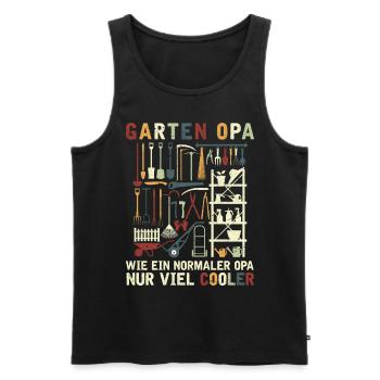 Gartenarbeit Opa Garten Lustiger Gärtner Opa - Männer Premium Bio Tank Top - Schwarz - Vorne - Michal (187cm)