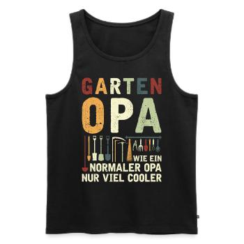 Garten Opa Lustiger Gärtner Opa - Männer Premium Bio Tank Top - Schwarz - Vorne - Michal (187cm)