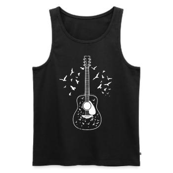 Acoustic Guitar Player Birds Music Teacher Musician - Men's Premium Organic Tank Top - black - Front - Michal (187cm)