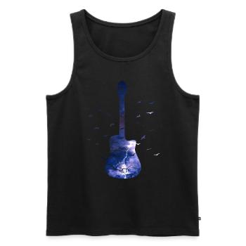 Thunder Natur Gitarre Musikliebhaber - Männer Premium Bio Tank Top - Schwarz - Vorne - AI Model Male 178 light (178cm)
