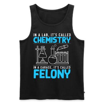 Drôle de chimie Humour Hommes Femmes Chimistes - Débardeur bio Premium Homme - noir - Devant - Michal (187cm)